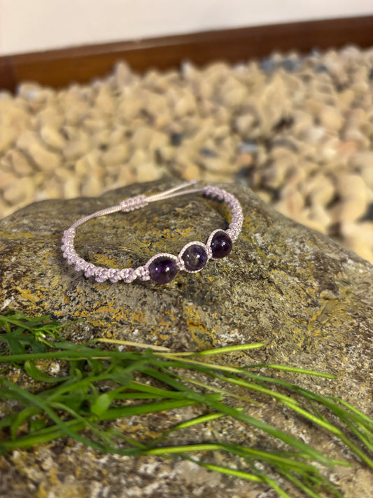 Ametyst Aura Macrame
