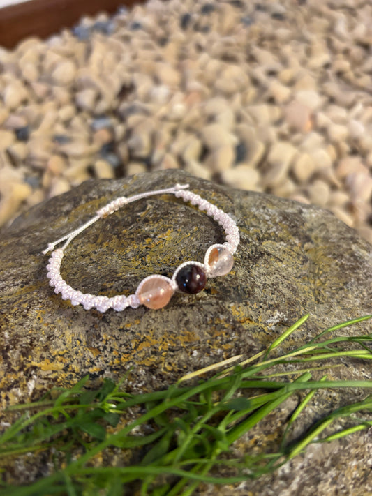 Rose Quartz Aura Macrame